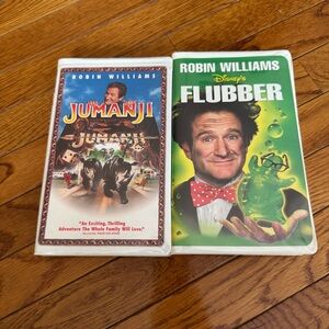 Robin Williams Jumanji and Flubber VHS Tapes Excellent Pre Owned‎ Condition